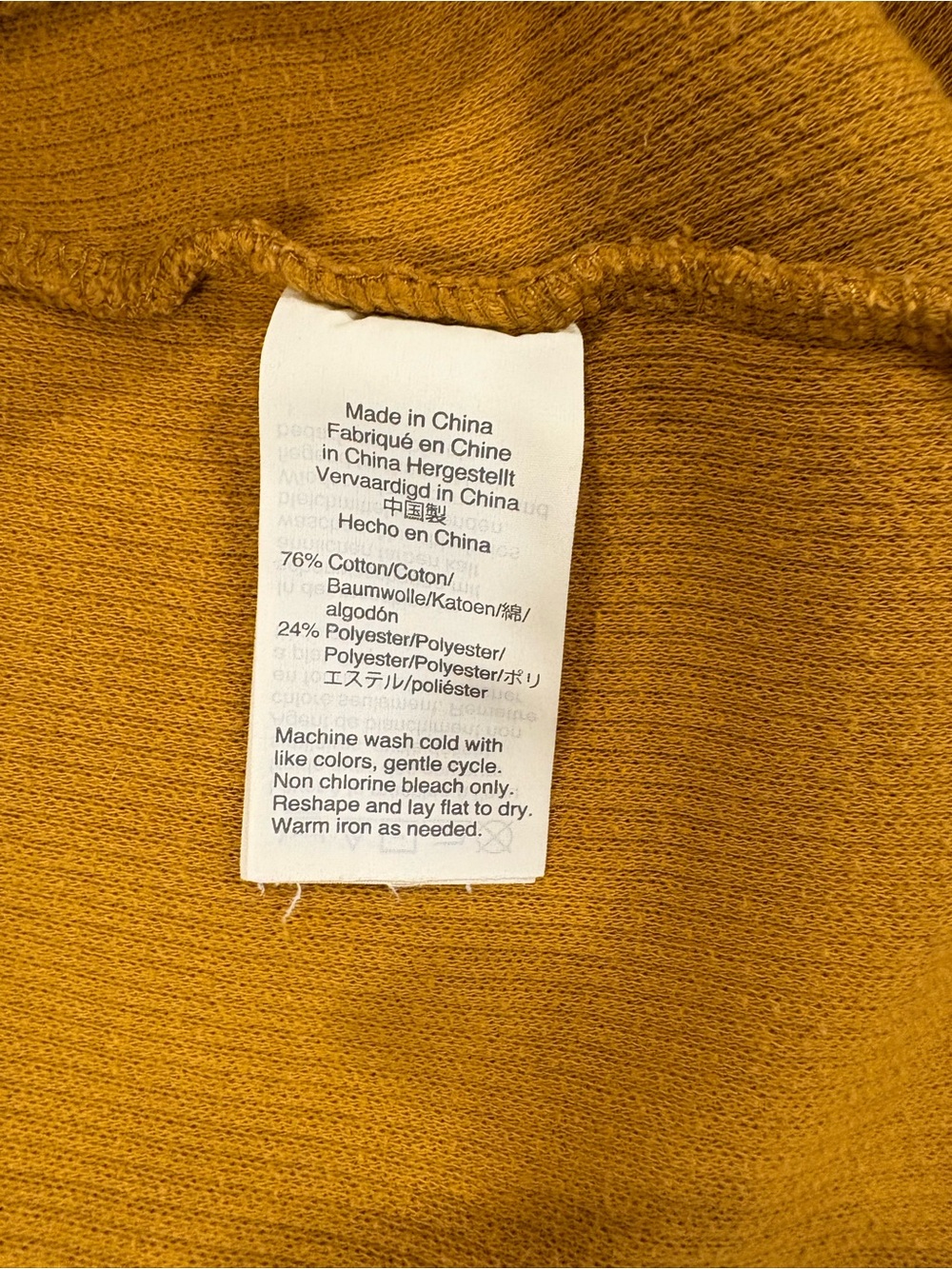 Madewell Mustard Ribbed Long Sleeve Tie-Front Top - Picture 5 of 6